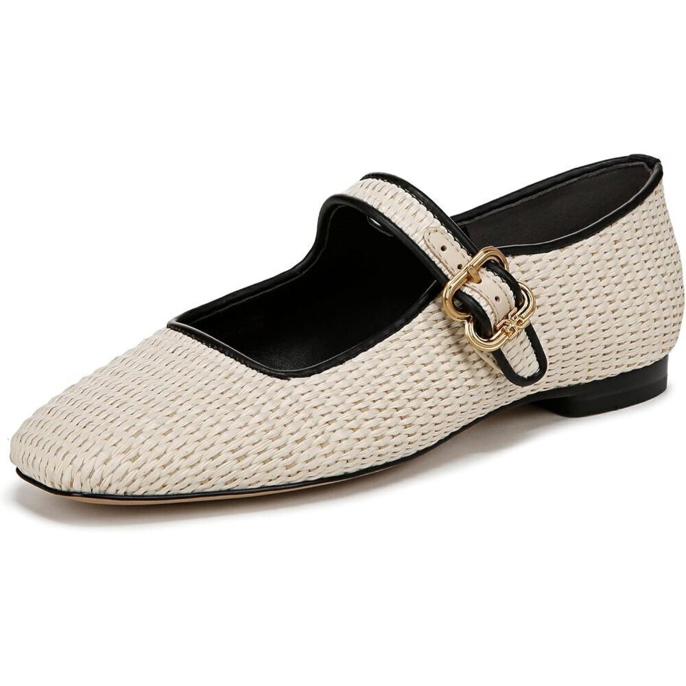 Sam Edelman Womens Linen Raffia Polyester Closed Pointed Toe Ballet Flat Shoes
